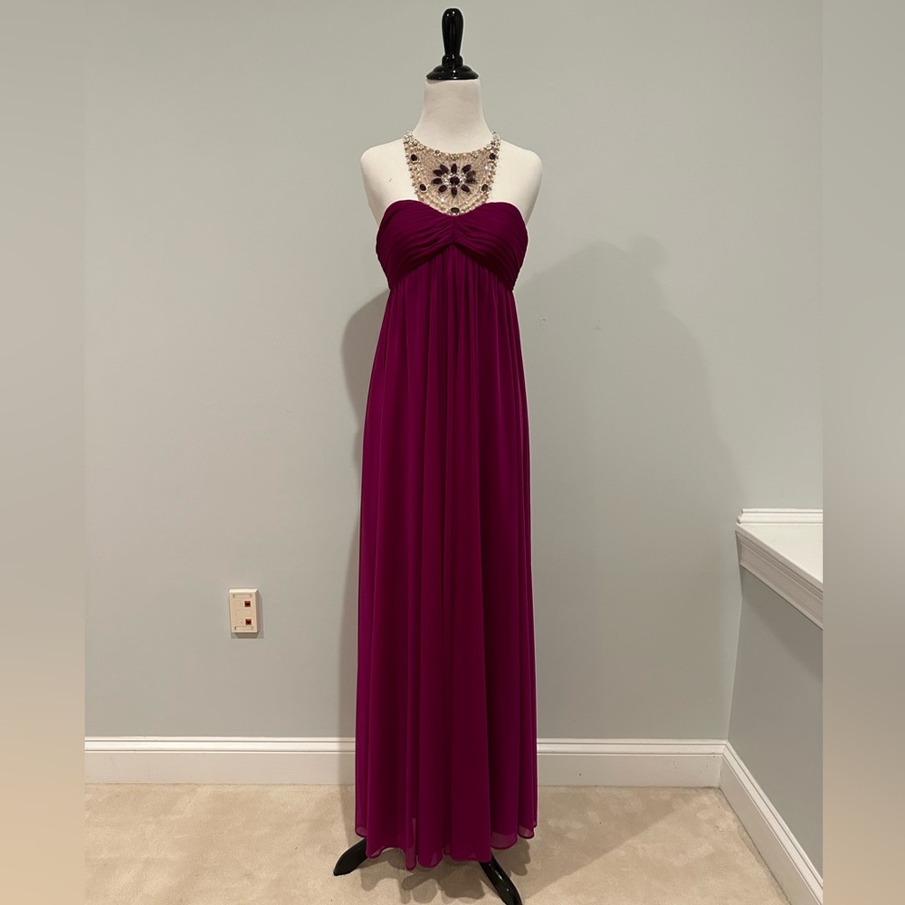 Adrianna Papell Purple Beaded Gown